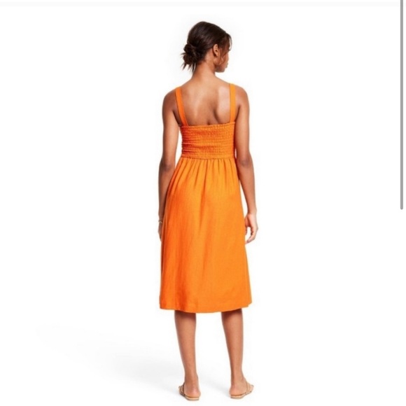 NWT Fe Noel x Target - Double Cut Out Orange Midi Dress - Picture 2 of 3